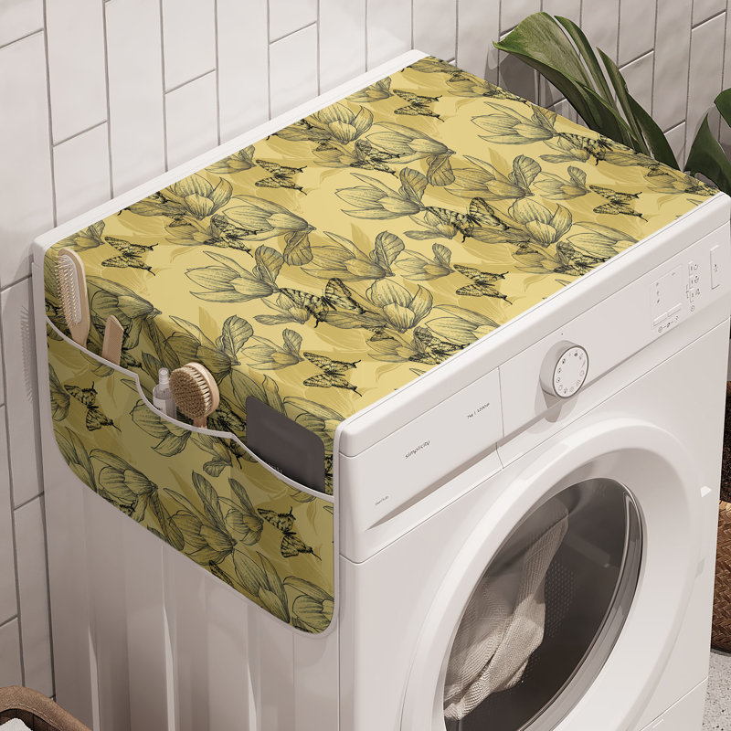 East Urban Home Magnolia Washing Machine Organizer Pack of 2 47" x 18.5" Charcoal Grey Pale Green