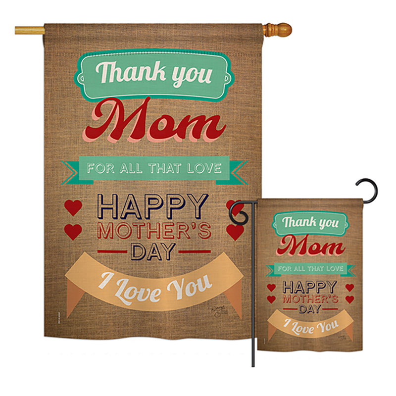 Drapeau en polyester à 2 côtés, "thanks maman summer"