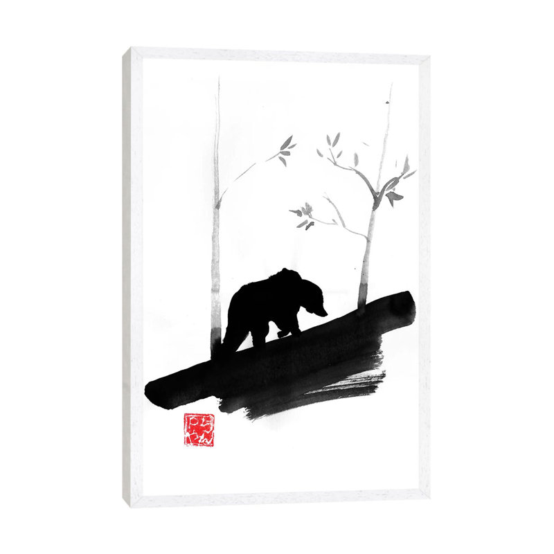 Bear II 1 Piece Painting on Canvas, 152.5 cm H x 101.5 cm W, White Framed