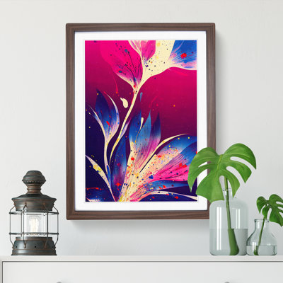 Paint Splat Flower No.1 Abstract - Framed Print