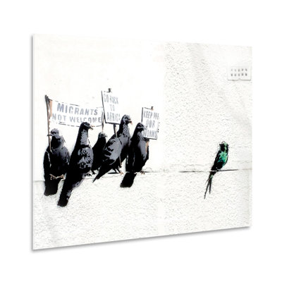 Pigeons by Banksy - No Frame Painting on Plastic / Acrylic