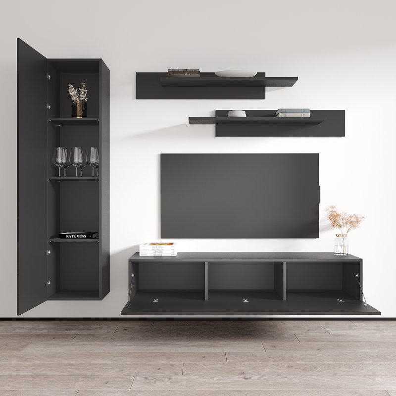 Violette Floating Entertainment Centre for TVs up to 88", Grey