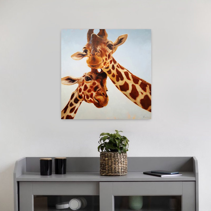 Soulmate II, art girafe contemporain, H 18 po x l 18 po