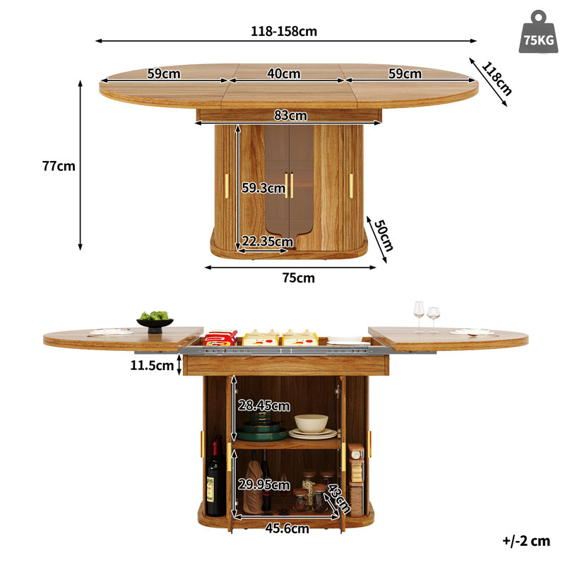 Extendable Oval Dining Table