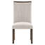Élégantes chaises de salle à manger en brun, 2 pièces, en bois, avec revêtement en tissu texturé gris, tissu d'assise, hauteur de chaise de 39 po