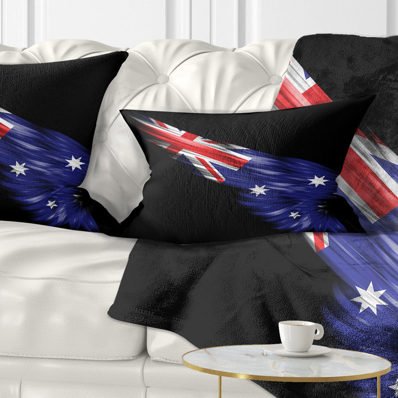  Coussin lombaire abstrait avec drapeau australien