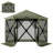 10 x 11 ft Pop Up Gazebo Screen Tent, Outdoor Portable Instant Camping Canopy Screen House Sun Shelter with Mesh Nettings, Carry Bag, Ground Stakes, Ropes for Patio, Backyard, Dark Green-123113274