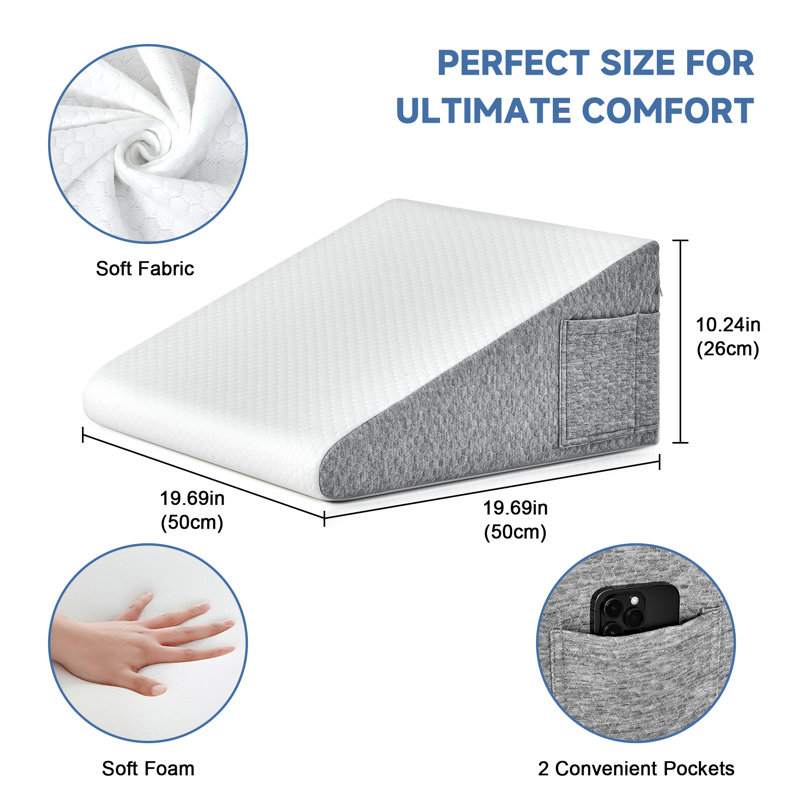 Foam Back Support Pillow, Dark Gray