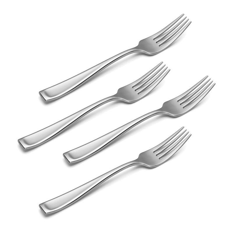 Oneida Moda Stainless Steel Salad Fork, Set of 4, Dishwasher Safe, Silver