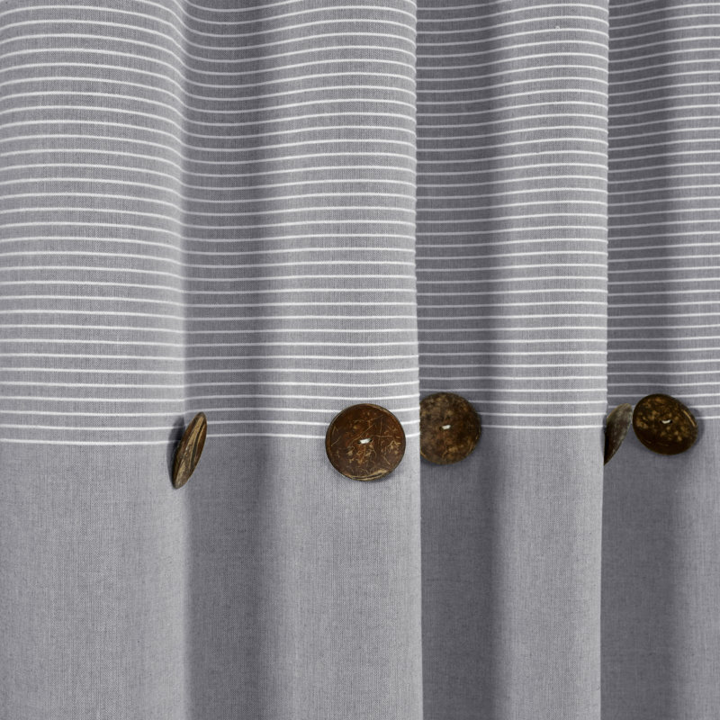 Andreca Cotton Semi Sheer Curtain Pair, Gray, 40" W x 95" L