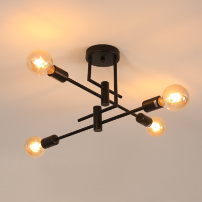 Black Sputnik 4-Light Flush Mount