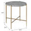 Table de bout ronde grise et champagne
