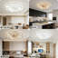Ventilateurs de plafond en forme de fleur de 34,6 po avec lumières et ventilateurs de plafond encastrés modernes à distance avec cage et profil bas pour la cuisine de la chambre à coucher