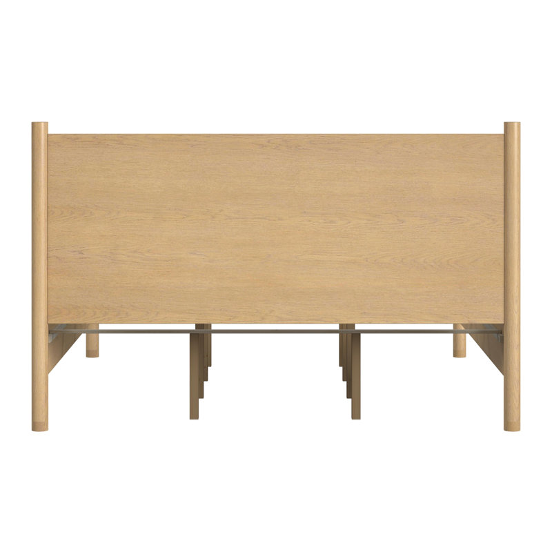 Lennon Rounded Leg Bed, King, Light Brown