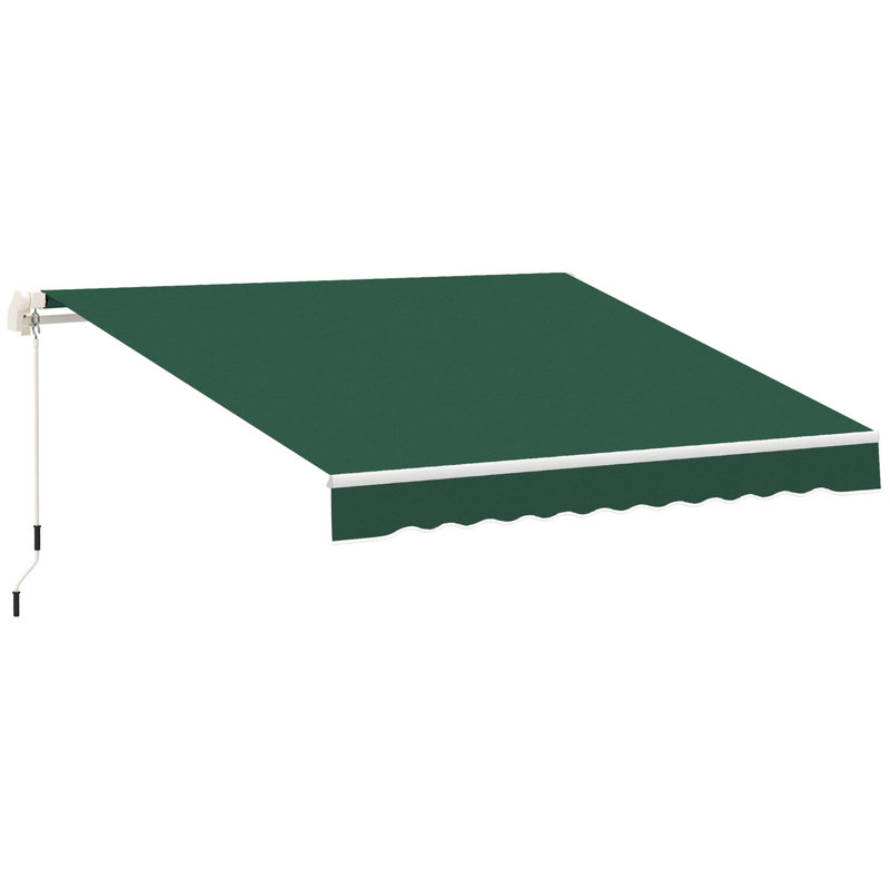Retractable Awning, Patio Awnings, Green, Solid Color, 141.75" W x 118.1" D