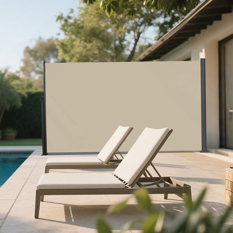 Auvent rétractable polyvalent pour plus d'intimité et de confort, H 70,87 po x l 118,1 po x P 1,58 po