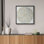 Motif floral de mandala avec motif floral bleu doux et vert terre, motif botanique circulaire sur toile encadrée, art mural de la chambre principale