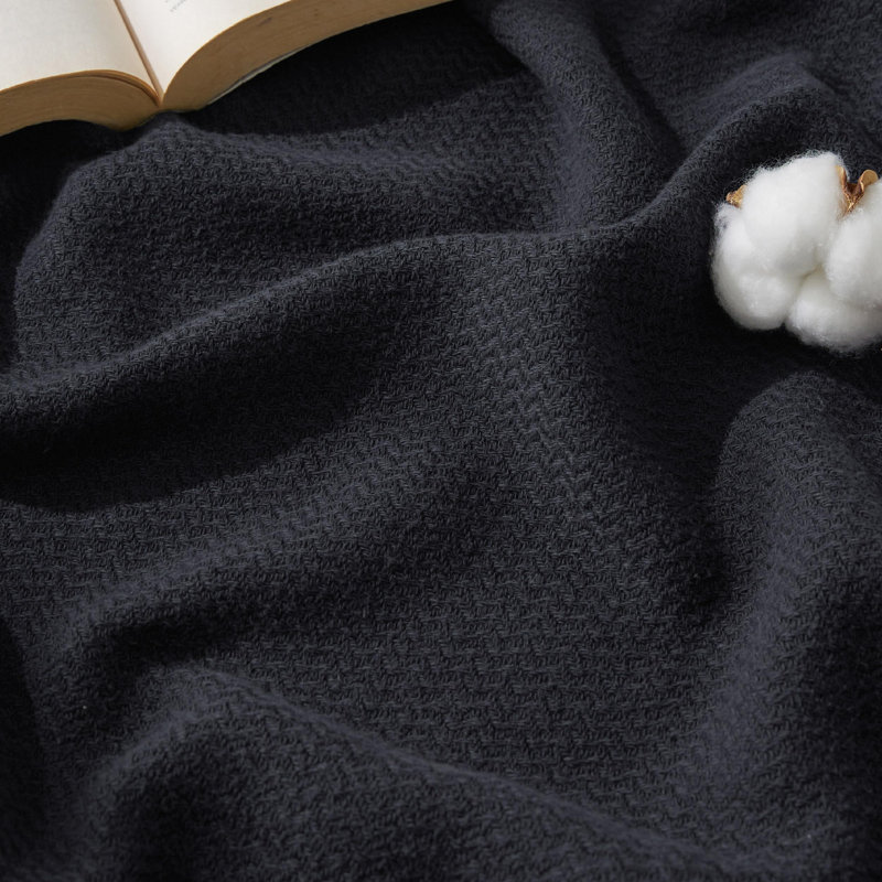 Couverture 100% coton Cozy Winter Bedure Soft Cozy, Très grand lit, Noir