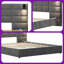 Structure de lit tapissier très grand de qualité supérieure avec applique murale et port USB, tête de lit large en velours moelleux pour un confort luxueux en gris élégant