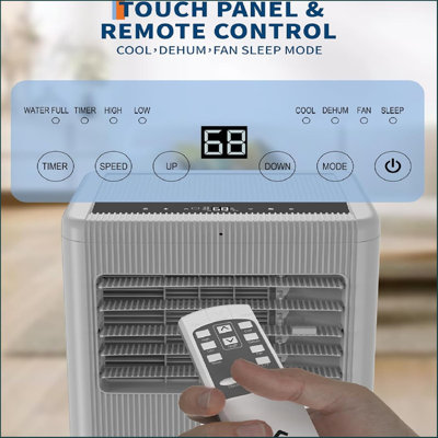 Portable Air Conditioner, 10000Btu Standing Ac Unit, Room Air Conditioner With Remote Control, 3-In-1 Function Cool & Fan& Dry, Cool Up to 450 Sq.Ft, Sleep Mode&24Hrs Timer, Quiet Operation