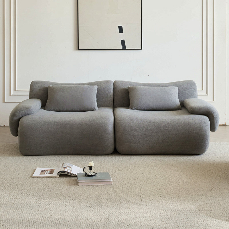 Sofa In A Box, Memory Foam Couch, Modern Compression Sofa With Deep Seat, No Assembly Required, Light Grey, 2