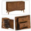 Buffet Mid-Century moderne en bois avec 3 tiroirs et 2 armoires, tablettes réglables pour la salle à manger et le salon