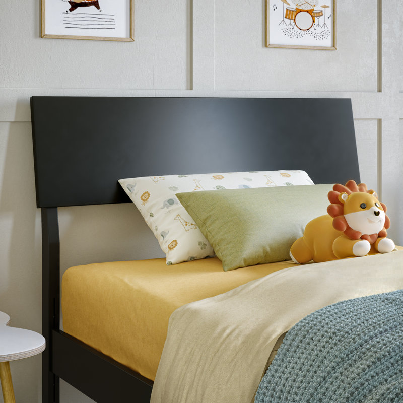 Bradford Platform Bed with Adjustable Headboard, Twin, Black