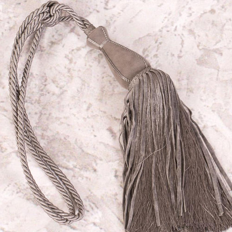 Lorrain Fabric 10cm Curtain Tieback, Steel