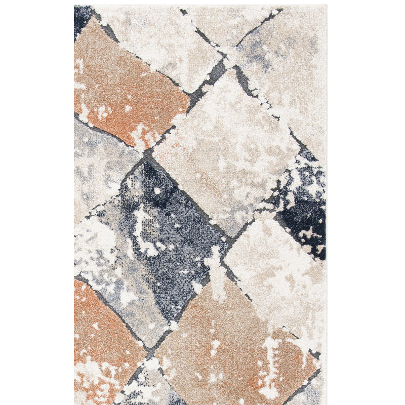 Tapis ivoire à motif géométrique, Rectangle 8 pi x 10 pi