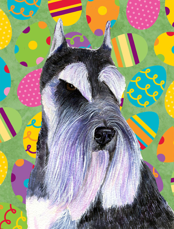Drapeau de jardin Atara, Schnauzer (noir et violet)