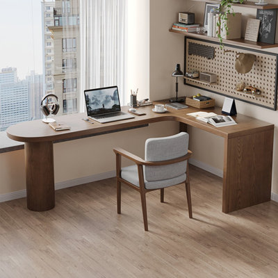 Modern and simple solid wood corner L-shaped desk