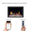 Insertion de foyer électrique intelligent 38 po Litestar ZEF38VC - Contrôle d'application WiFi, bûches respirantes avec décor de roches de glace pilée, couleurs de flammes multiples, bruit de craquement, chauffage de foyer intégré-124549531