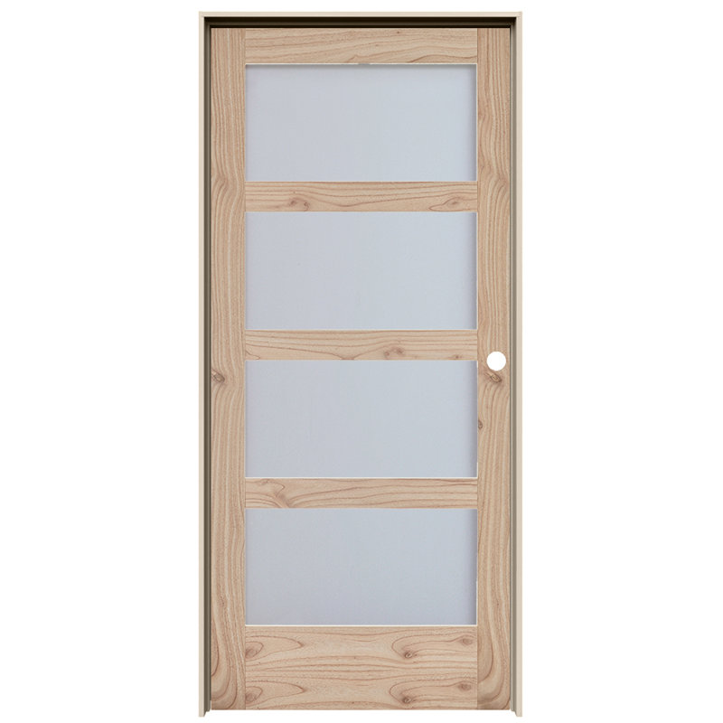 Porte intérieure pré-suspendue en cèdre blanc MODA 4-Lite, 24 po x 80 po, Côté gauche