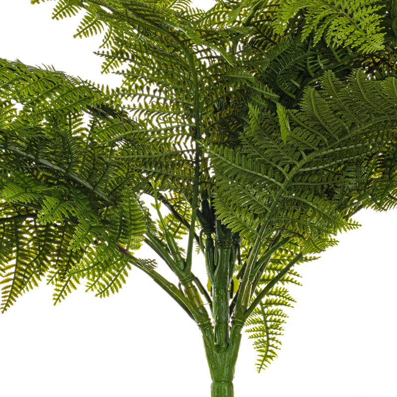 Green Artificial Leather Fern Bush, 26" H x 21" W x 18" D