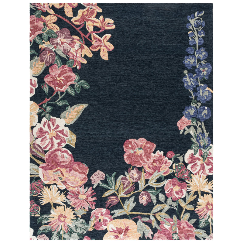 Jardin Hand Tufted Wool;Cotton Floral Indoor Rug, Rectangle 9' x 12'