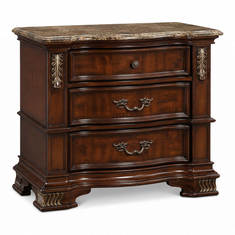 Tarver 32'' W Solid Wood Nightstand, Brown Cherry
