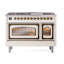 ILVE UN48FNMPEGG Nostalgie II Noblesse 48 inch Dual Fuel Range (8 Sealed Burners + Griddle, Triple Glass Door)-264993568-264993569-264993570