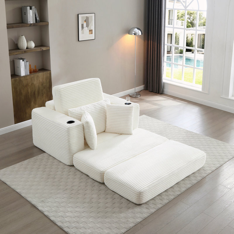 Méridienne de 52,4 po, Beige