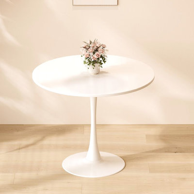 31.5'' Modern Kitchen Table, White. Metal Base And Top. Ideal For Thanksgiving & Holiday Shopping. Black Friday, Cyber Monday, Christmas. Easy To Asse