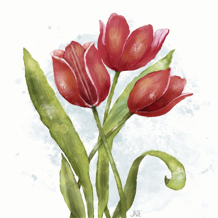 Red Barrel Studio® Red Tulip Splash II On Canvas by Jade Reynolds ...
