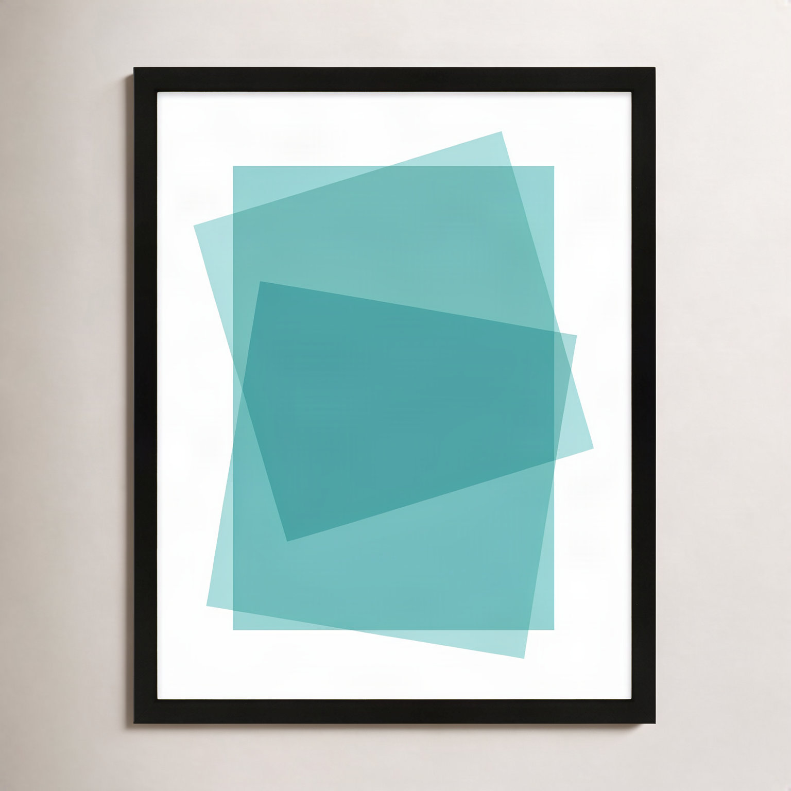 Aqua Kami by Jacques Pilon, Black Framed Paper, 38" H x 30" W