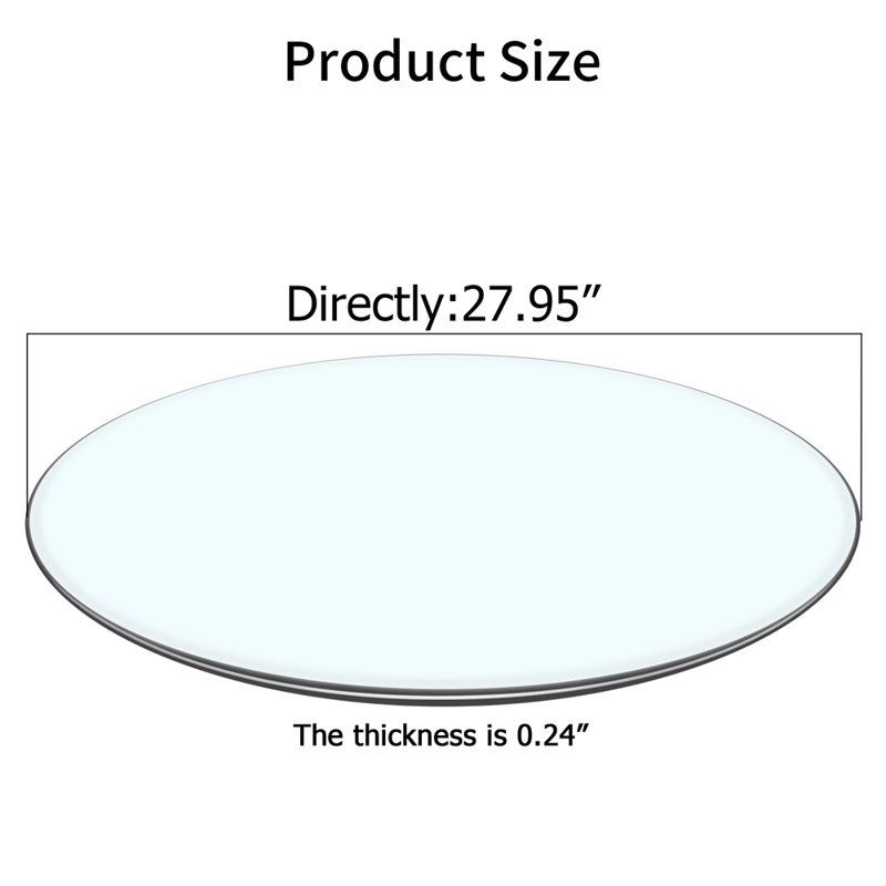 27.95 inches,Tempered glass tabletop