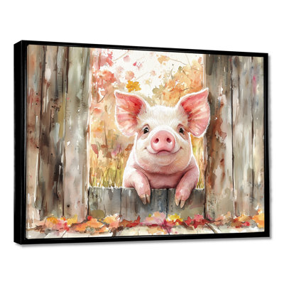 Portrait de cochon à la grange - décoration murale cochon