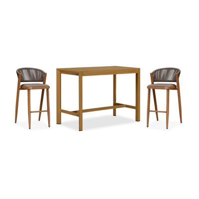 Ensemble de bar moderne pour 2 personnes avec table de comptoir et tabourets Modern
