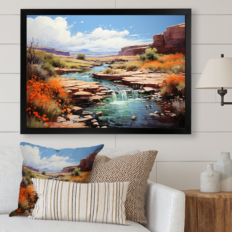 «Betanya Neveda Canyon Scenery IV», reproduction sur toile, Cadre simple noir, H 12 po x l 20 po x P 1 po