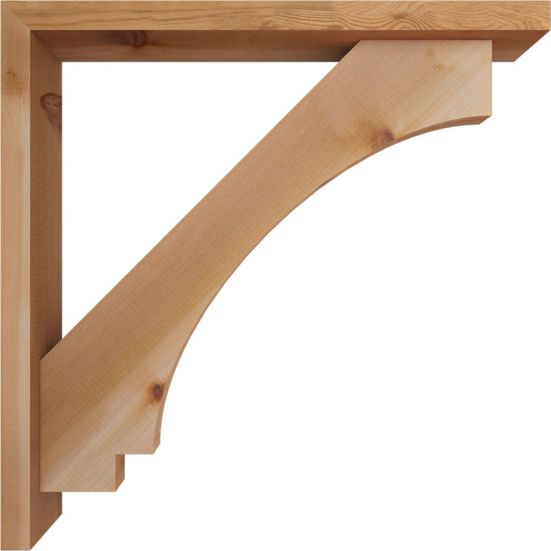 Support de bloc impérial avec entretoise décalée, 28 po x 28 po, Cèdre rouge occidental de l 3 1/2 po (lisse)