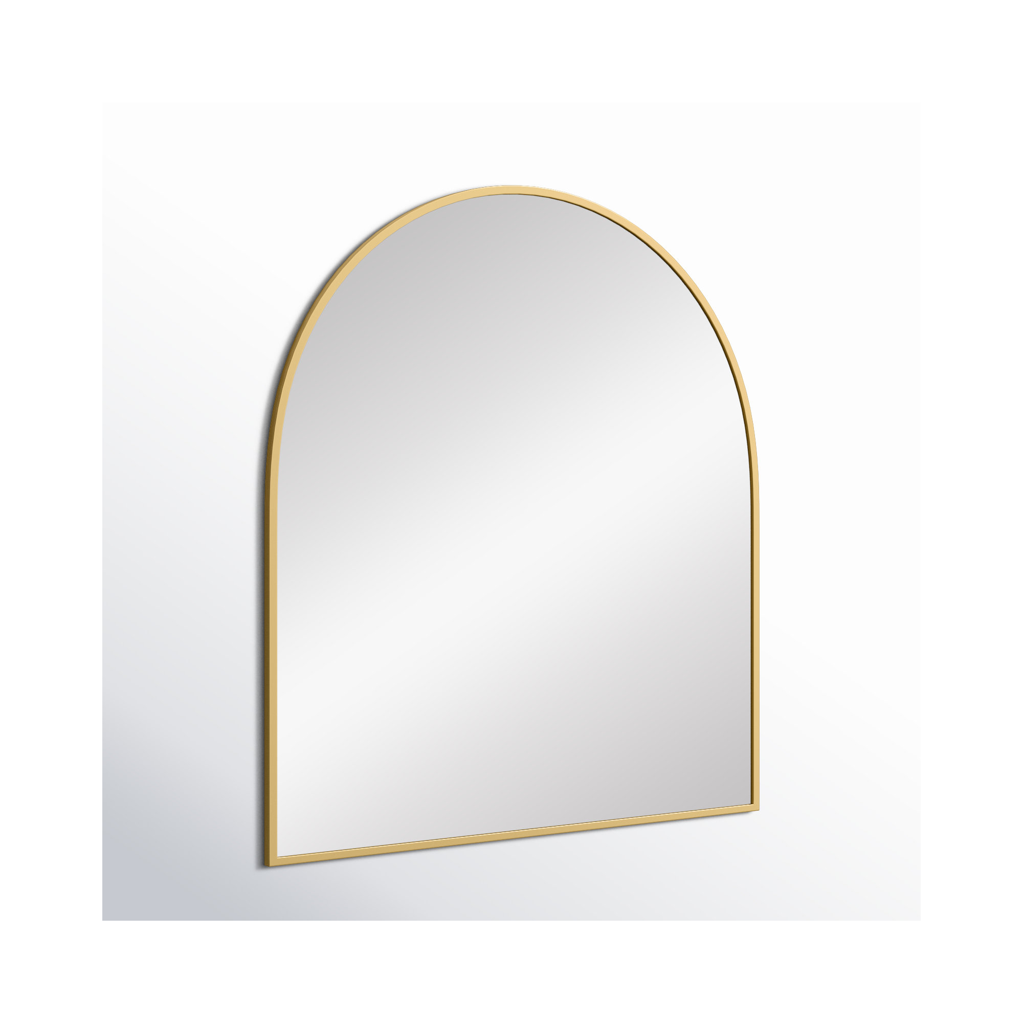 Sabine Metal Arch Wall Mirror, Brass, 36" x 33"