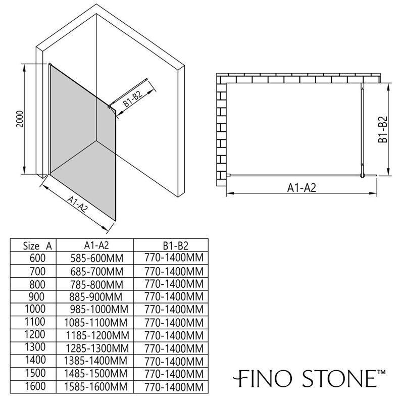Fixed Glass Panel with Glass, 1200