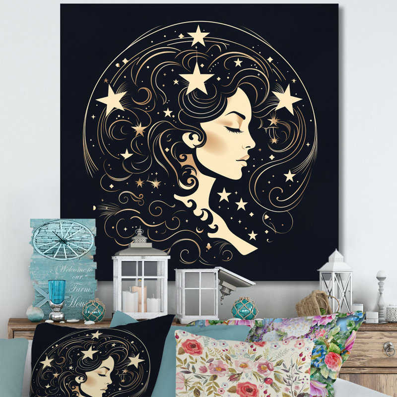 Astrologique Stargazer V, H 16 po x l 16 po x P 1 po, Toile tendue