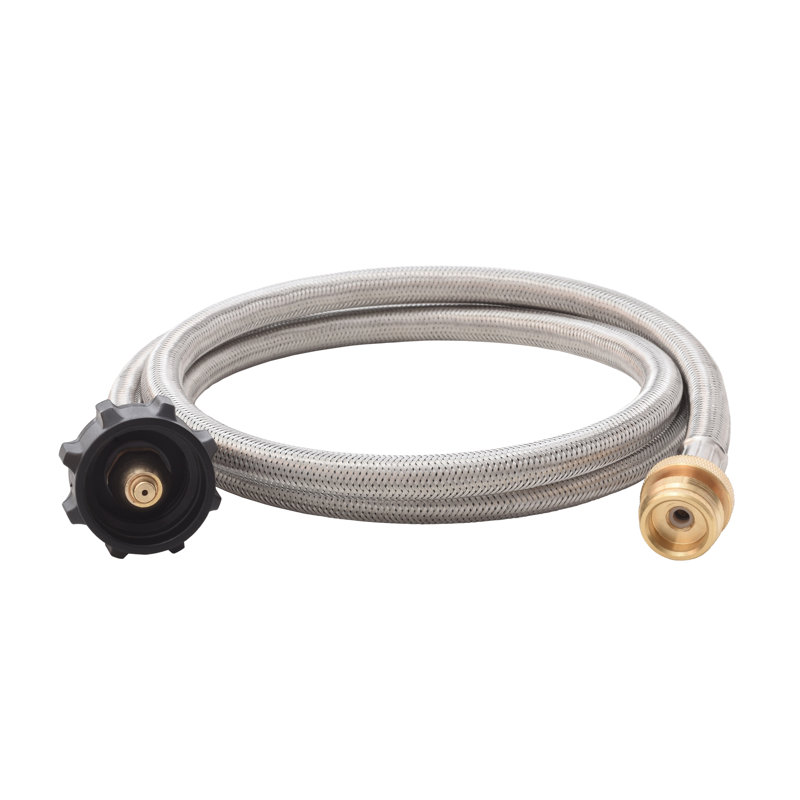 Tuyau tressé en acier Flame King de 5 pi, adaptateur de 1 lb à 20 lb pour appareils portatifs